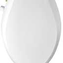 Elongated Bidet Toilet Seat with Quiet-Close, Non-Electric Bidet Mode with Dual Nozzles, Fit Elongated Toilet Seat, Adjustable Water Pressure with Brass inlet