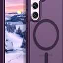 Rayboen for Samsung Galaxy S23 Case Magnetic, [Compatible with Magsafe] Protective Skin Feel Matte Phone Cover for Samsung S23 with Semi-Clear Hard Back & Soft Edge, Matte Purple