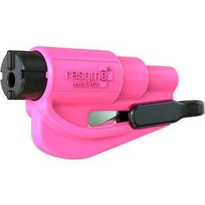 2 x resqme The Original Emergency Keychain Car Escape Tool, 2-in-1 Seatbelt Cutter and Window Breaker, Made in USA, Pink - Compact Emergency Hammer