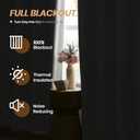 Melodieux 100% Blackout White Linen Curtains 108 Inches Long for Living Room, Bedroom Light Blocking Thermal Insulated Burlap Textured Curtains, Elegant Farmhouse Grommet Drapes 52x108 inch, 2 Panels