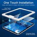 JETech One Touch Install Screen Protector for iPad (A16) 11th/10th Generation (2025/2022), Tempered Glass Film with Auto Alignment Tool Kit, HD Clear