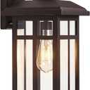 Brilvibera Motion Sensor Outdoor Wall Sconces Hardwired 16" Bronze