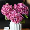 DUYONE 3PCS 22 inch Realistic Artificial Hydrangea Large Flowers Artificial Flowers Dry Flowers Outdoor Wedding Christmas Office Family Party Living Room Table Decoration (Rose Red)