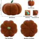 2 x Pumpkin Pillows 3D Fall Pumpkin Throw Pillows Decor Cute Fall Bedroom Decor for Thanksgiving Halloween Christmas Winter Home Sofa Supplies (Yellow+Brown)