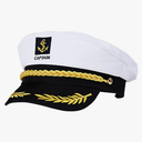 Adult Yacht Boat Sailor Captain Costume Hat Cap Marine Admiral (White), As Shown, 22 x 15 x 5 cm