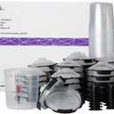3M 26000 PPS 2.0 Spray Gun Cup, Lids and Liners Kit, Standard, 200-Micron Filter, 22 Ounces, BLACK,SILVER