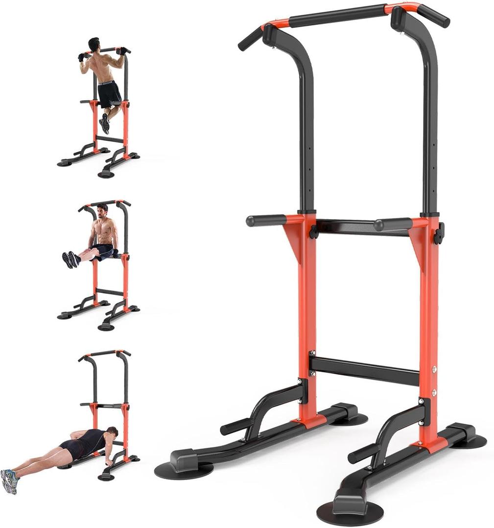 Dip Station - Home Gym Strength Training Pull-Ups Dip-Ups 330Lbs (orange)