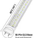 12 Pack 4FT T8 LED Tube Lights, 36W 4860LM 5000K Daylight, Ballast Bypass Direct Wire (Ballast-Free), for Garage, Warehouse, Office & Shop Lighting