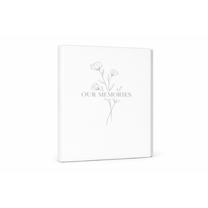 Lanpn Wedding Photo Album 4x6 1000 Pocket Photos Slip in, Linen Cover Large Capacity Newlywed Marriage Album Hold 1000 Horizontal Vertical Photos (Flower Our Memories, White)
