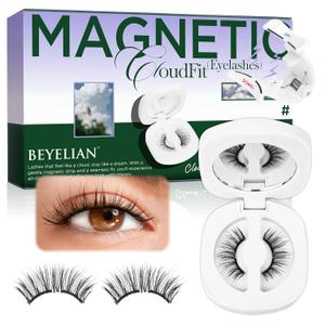 BEYELIAN Magnetic Eyelashes with Applicator Kit, Upgrade Soft Magnetic Lashes Reusable False Eyelashes Natural Look, No Glue Needed Eyelashes for Daily Work Magic-13(Lightweight & Comfortable)