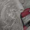 Commercial Mops for Floor Cleaning - Looped-End Heavy Duty Wet Mop with Long Handle for Hardwood Wood Tile Vinyl - Reusable Cotton Head for Home Garage Kichen Bathroom (White)