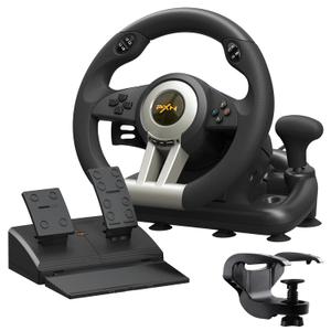 PXN PC Racing Wheel, V3 PRO 180 Degree Universal USB Car Sim Game Steering Wheel with Pedals for Xbox One, Xbox Series S/X, PS3, PS4, Switch