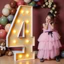 imprsv 4FT Marquee Numbers, Light Up Numbers 4 for 40th Birthday Decorations, Marquee Light up Letters Anniversary Party Decor, Pre-Cut Foam Board Kit