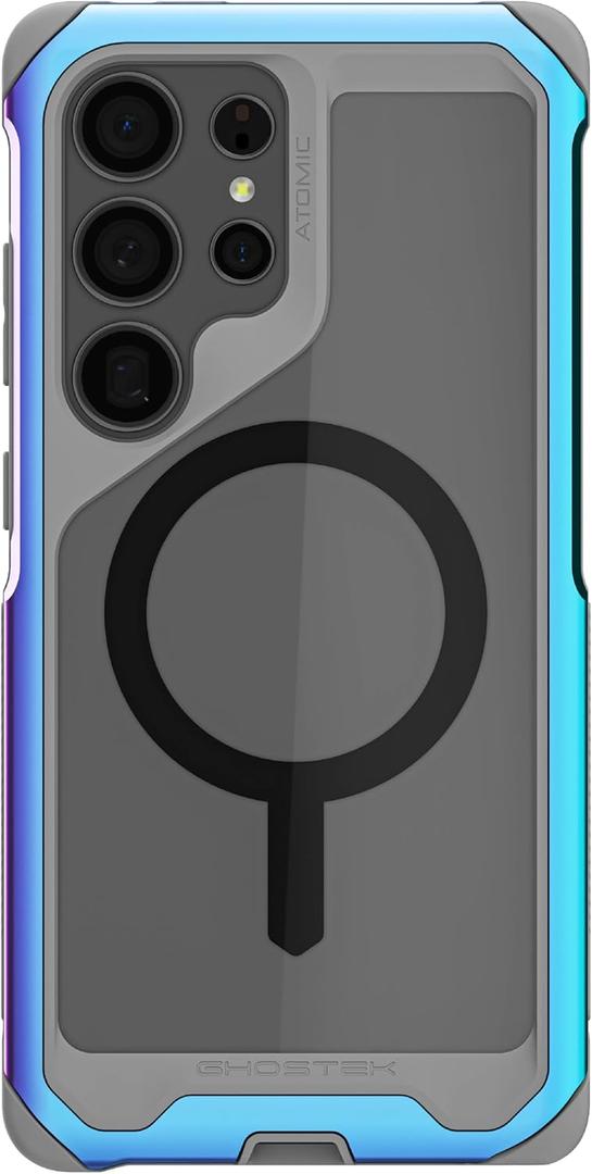 Ghostek Atomic Slim S25 Ultra MagSafe Case, Magnetic Clear Iridescent Metal Phone Cover Compatible with 2025 Samsung Galaxy S25Ultra (6.9") (Prismatic)