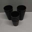 Grow Forward Premium Wheat Straw Cups - 20 oz Unbreakable BPA Free Hard Plastic Cups - Reusable Lightweight Plastic Drinking Glasses for Kitchen, Outdoor, Water, Camping, RV - Midnight