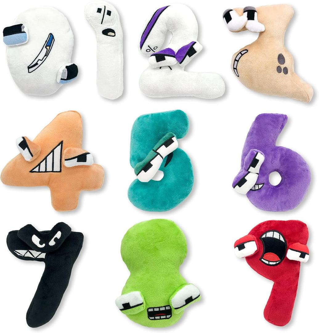 10PCS Nume Lore Plush Throw Pillow Plush Toy,Nume Plush 0-9 Stuffed Figure Doll for Kids and Adults,Birthday Choice for Fans Gifts