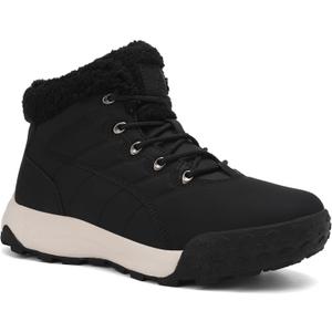 NEOTO Snow Boots for Womens Lightweight Insulated Faux Fur Winter Ankle Booties Ladies Comfortable Outdoor Shoes (9, Black)