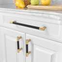 Amerdeco 10 Pack Matte Black and Gold Knurled Cabinet Pulls 10 Inch Hole Center, Kitchen Cabinet Handles for Drawer, Cupboard and Wardrobe 