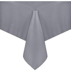 sancua Rectangle Tablecloth - 60 x 84 Inch - Stain and Wrinkle Resistant Washable Polyester Table Cloth, Decorative Fabric Table Cover for Dining Tables, Buffet Parties and Camping, Light Grey