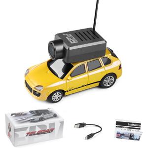 WLtoys Mini RC Car, 1:64 Scale FPV RC Drift Car with 720P HD Camera, 2.4GHz WiFi App Control with Gyro Mini Racing Toys for Teens and Adults (Yellow)