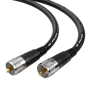 G-PLUG RG8X Coaxial Cable 6FT, CB Coax Cable with UHF PL259 Male to Male Connectors, 50 Ohm Low Loss Ham Radio Antenna Cable, Pure Copper Double Shielded RF Cable for SWR Meter & Antenna Analyzer