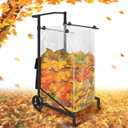 Leaf Bag Holder, Trash Bag Holder Stand, Lawn Bag Holder, Adjustable Outdoor Metal Portable Trash Bag Holder Stand Cart for 30-45 Gallon Garbage Bags for Leaves, Camping, Yard Weeding, Lawn Party