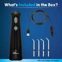 Waterpik Cordless Pearl Rechargeable Portable Water Flosser for Teeth, Gums, Braces Care and Travel, Extra Quiet, 4 Flossing Tips - ADA Accepted, WF-13 Black
