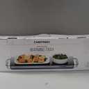 Chefman Long Electric Warming Plate Heating Element, Prep Food for Parties, Stainless Steel Frame & Tempered Glass Surface, Buffet at Home, for Trays & Dishes, Cool-Touch Handles, Black