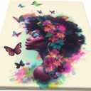 2 x African American Wall Art Black Girl Pink Canvas Prints Black and White Wall Art Modern Fashion Paris Decoration Pictures Painting Framed Artwork Home Decor for Bedroom Bathroom 12x16inch (16L" x 12W", stlye1)