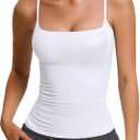 Avidlove Women's Padded Cami Tank Tops Double Lined Spaghetti Strap Built in Bra Shirts Slim Fitted Basic Camisole Top, XS