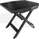 Melino Wooden Folding Outdoor Side Table, FSC Certified Acacia Weatherproof Side Tables, Wood Folding Small Table for Outdoor, Patio, Porch, Pool, Backyard, Garden, Balcony and Deck - Black