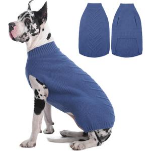 IECOii Great Dane Sweater, XXXXXL Dog Sweater for Extra Large Dogs, Blue, Polyester, Winter, Warmth, Comfort, Practical Design (XXXXX-Large(Chest:43.3 in))