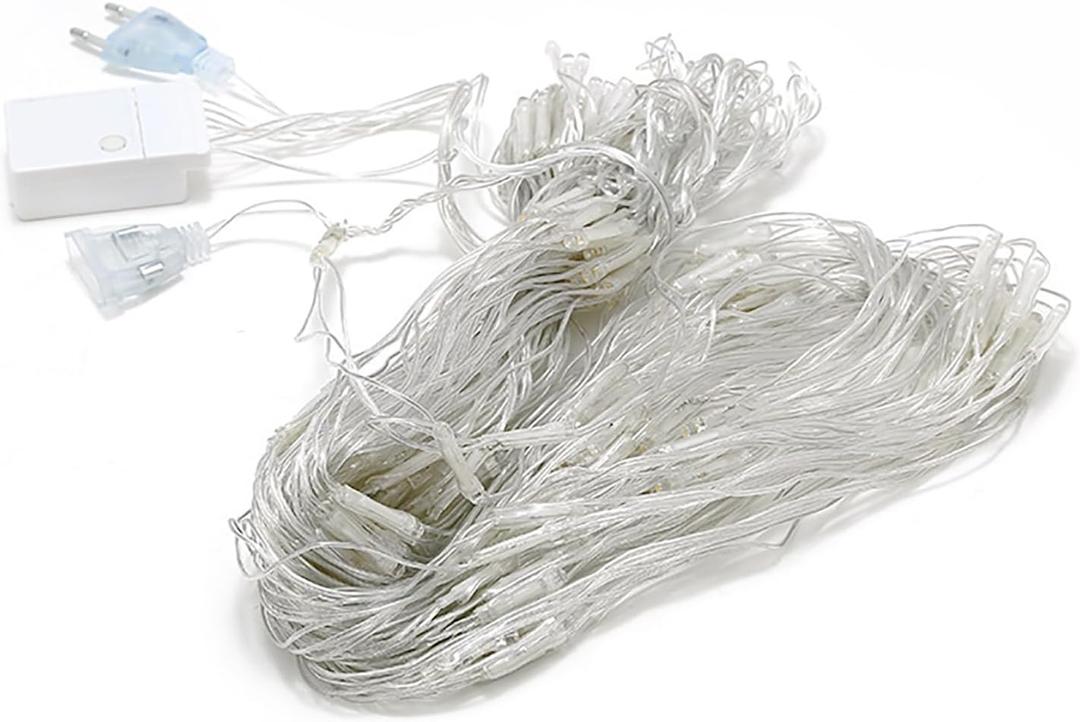 Brrnoo Net Mesh String LED Lights, 4.9x4.9ft Decorative Lighting for Outdoor Christmas Decorations, Weddings, Holiday Parties, Christmas Net Lights