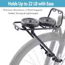 Bike Front Rack - Front Bicycle Cargo Rack with Support Struts & Adjustable Straps - Aluminium Front Cargo Pizza Rack, Stable & No Rattle, Universal Fit for Mountain, Gravel & Touring Bikes
