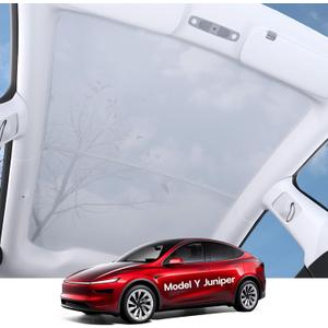 2025 Upgrade Sunshade Roof for Tesla Model Y Juniper Accessories, [Never Sag & No Light Leakage] Magnetic Adsorbed Design for Model Y Launch 2025 2026 [Easy Installation] - 2pcs