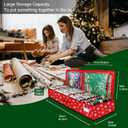 Delixike Christmas Wrapping Paper Storage Organizer, Gift Wrap Storage Bag with Pockets,600D Heavy Duty Underbed Gift Wrap Organizer Fits for Holiday Accessories Ornaments (Large)