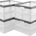 4-Pack 30 L Plastic Collapsible Crates, Stackable Storage Bins