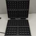 bella Waffle Iron  4 Square Belgian Waffle Maker, Nonstick Extra Large Plates for Easy Cleanup  Compact Design, Stainless Steel, Black, 1400W