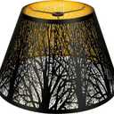 Medium Lamp Shade, ALUCSET Barrel Metal Lampshade with Pattern of Trees Lampshade for Table Lamp, 7x13x7.8 inch, Metal Lampshades, Spider