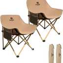 ELangod Folding Camping Chair Set, 2 Pack Portable Outdoor Chairs,  Product Dimensions 21.1"D x 24.1"W x 27.2"H, Size Medium