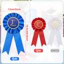 MTLEE Award Ribbon Rosette Set Satin Participation Ribbon Honorable Awards Badge Blue Red and White Prizes 1st 2nd 3rd Place Medals for Classroom Prize Science Fair Talent Show(12 Pcs)