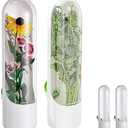 XIHUADOU Cilantro Container for Fridge, Fresh Herb Keeper, Herb Saver for Refrigerator, Reusable Vegetable Storage Preservation Bottle Keeps Cilantro Greens Fresh(COLOR:Silver)