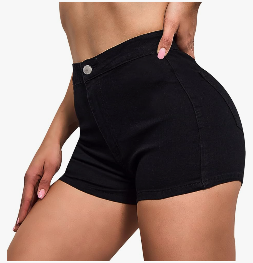VIPONES Jeans Shorts Womens High Waisted Stretchy Sexy Butt-Lifting Hot Denim Shorts XS