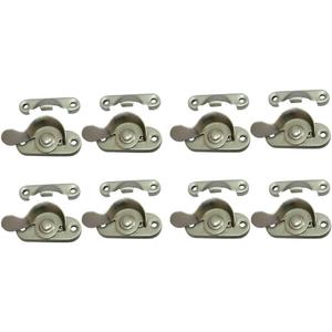 QCAA Steel Window Sash Lock, CTC 2", Satin Nickel, 8 Pack, Made in Taiwan