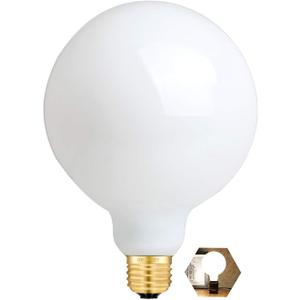OMAYKEY 15W Dimmable Large LED Globe Bulb 100W Equivalent 1000 Lumens, 3000K Soft White E26 Medium Base, Vintage Edison G125 Large Globe Edison Style LED Filament Light Bulb, Deep Dimming Version