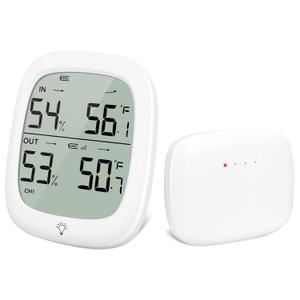 Indoor Outdoor Thermometer Wireless, Outside Digital Thermometer Humidity with IP66 Waterproof Sensor, LCD Backlight, Max/Min Trend, Wireless Humidity Gauge for Home Room Greenhouse, Patio