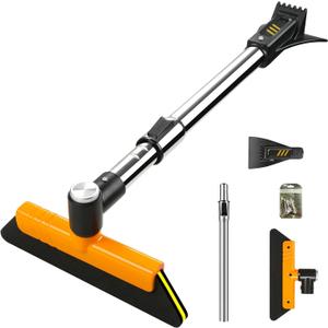 helloleiboo 39.4" Ice Scrapers for Car Windshield Extendable Snow Brush for Car 12 Adjustable Length Settings with 360 Pivoting Brush Head Snow Removal Tools Snow Brush and Ice Scraper for Truck SUV