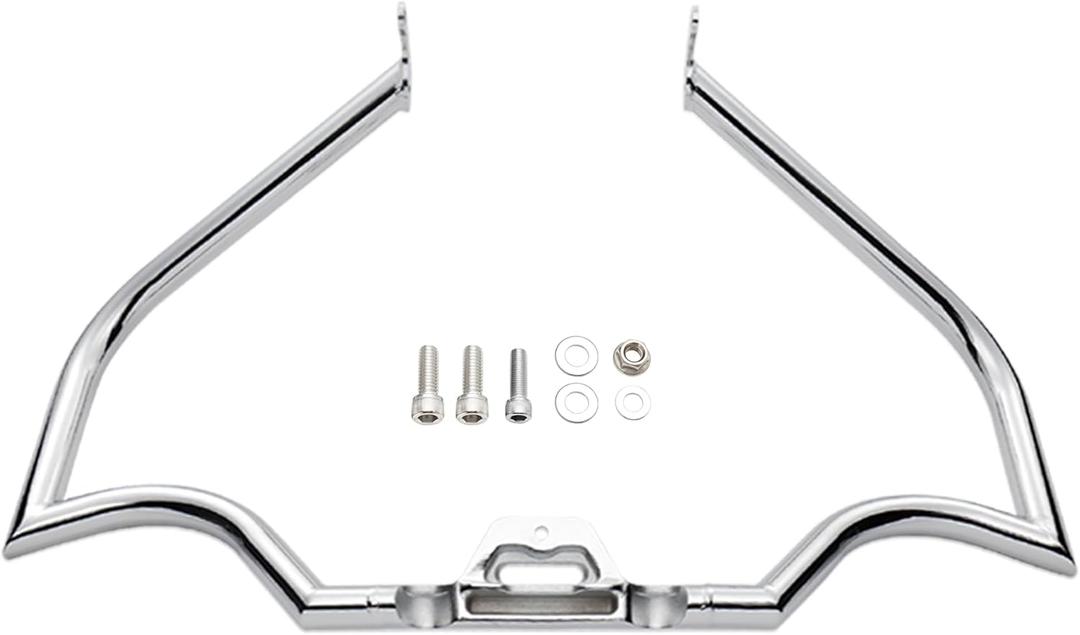 MoKitDora Meathook Crash Bar 1.25" Fat Engine Guard Compatible with Harley Softail 2018-UP Fat Boy Street Bob Heritage Classic Low Rider Sport Glide Deluxe Slim, Silver