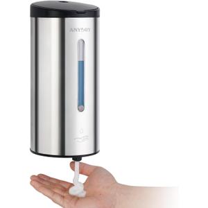 Automatic Foaming Soap Dispenser Wall Mounted 25oz (750ml) Polished Stainless Steel with Sturdy Metal Mounting Plate Commercial Touchless