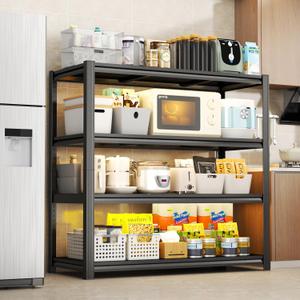 Storage Shelves Heavy Duty Adjustable Metal Garage Shelving Unit Rack Metal Storage Shelf Heavy Duty Shelf for Heavy Tools and Equipment, Ideal for Garage, Basement, Black, 47" W X 63" H X 24" D